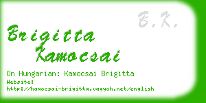 brigitta kamocsai business card